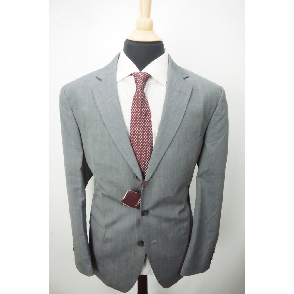Ballantyne Light Gray 100% Wool 2 Pc Suit Jacket Pants 44R BRAND NEW - Picture 2 of 12